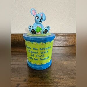 Vintage Claire's Wish Friends Bunny Rabbit Trinket Box 2003  Bunny Charm inside